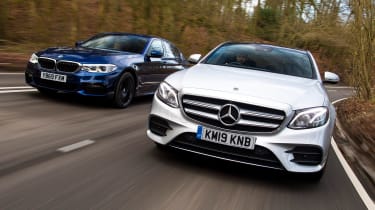 Mercedes E 300 e vs BMW 530e - pictures | Auto Express